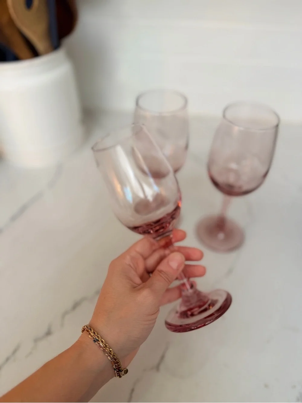 Libbey premiere Rose Stem Wine Glasses - Set of 3